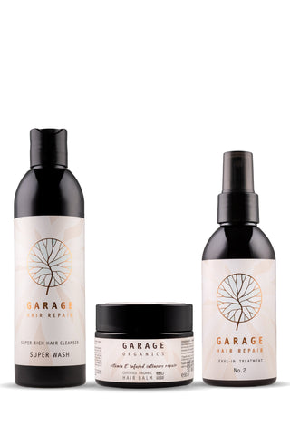 Garage Organics Super Wash,  No.2 ve Hair Balm Yoğun Bakim Seti